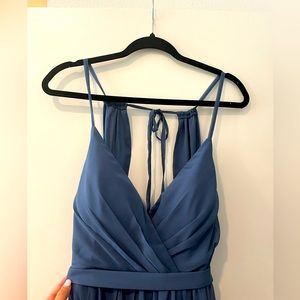 Dusty Blue (Grey-Blue) Tie Back Dress